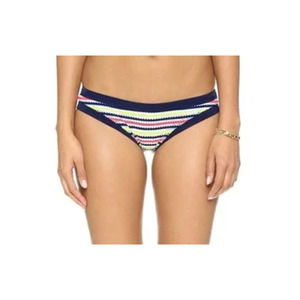 MILLY Women's Marina Stripe Swim Pink Green Bikini Bottoms Small Petite NEW